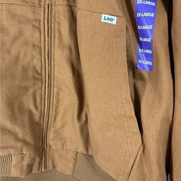 NWT Lee Workwear 1989 Heavy Caramel Tan Canvas Bomber Jacket Coat XLarge NWT - Picture 7 of 8
